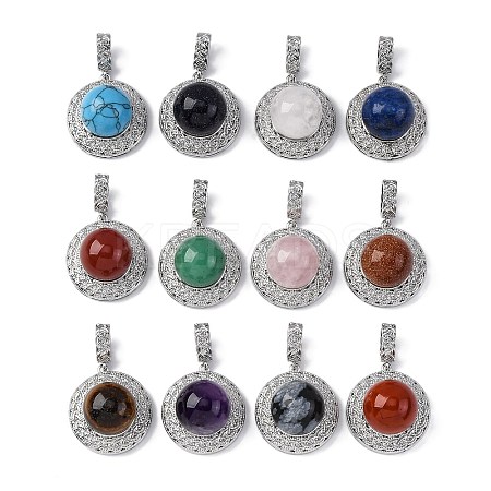 Natural & Synthetic Mixed Gemstone Pendants G-K339-04P-1