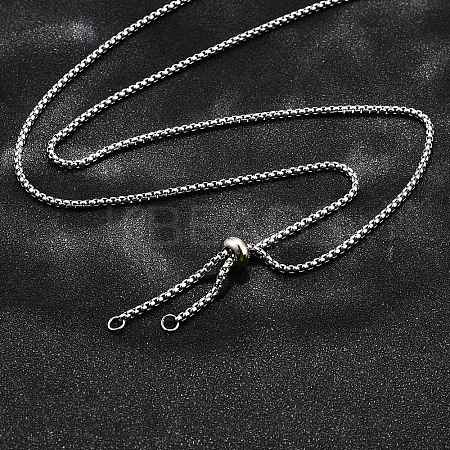 Non-Tarnish Adjustable 304 Stainless Steel Slider Necklaces NJEW-L156-002A-P-1
