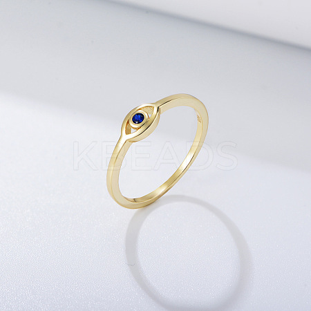 Evil Eye 925 Sterling Silver Micro Pave Cubic Zirconia Finger Rings for Women FS-WG42376-08-1