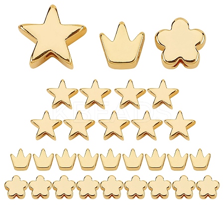 30Pcs 3 Style Brass Beads KK-SZ0001-54-1