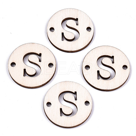 Unfinished Natural Poplar Wood Links Connectors WOOD-S045-140B-01S-1