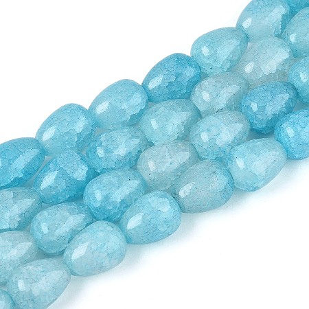 Baking Paint Crackle Glass Beads Strands DGLA-N019-03A-02-1