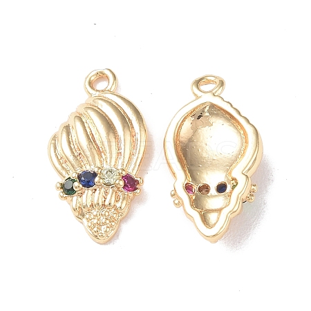 Brass Micro Pave Cubic Zirconia Pendants KK-I702-05G-1