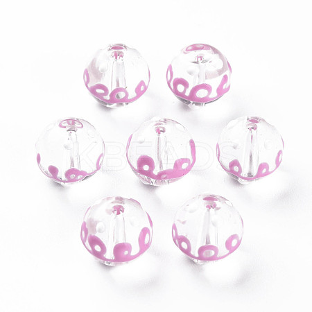 Transparent Glass Enamel Beads GLAA-N049-020-1