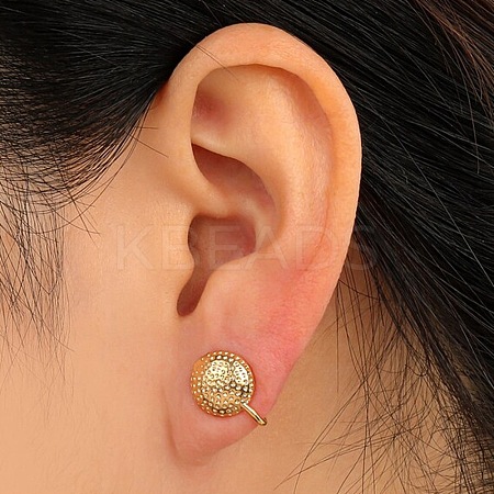 Brass Half Round Cuff Earrings KK-C130-09G-1