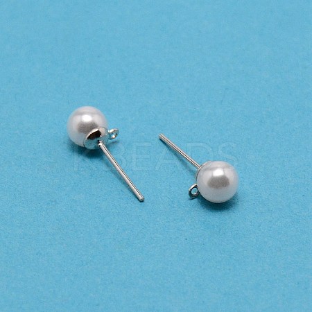 Iron Stud Earring Findings STAS-WH0029-02B-02-1-1