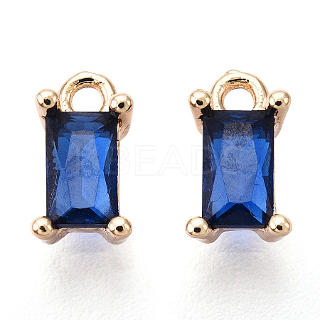 Brass Cubic Zirconia Charms LS-X1-KK-S350-367K-1