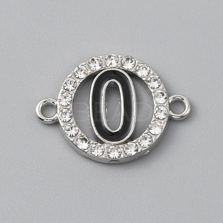 Zinc Alloy Crystal Rhinestone Connector Charms ALRI-WH0005-17O-P-1