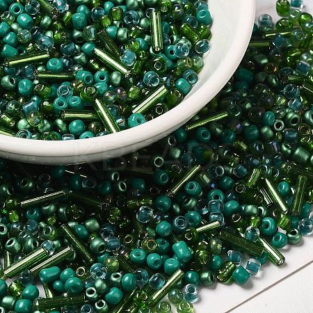 Opaque & Transparent Inside Colours Glass Seed Beads SEED-F004-02F-1