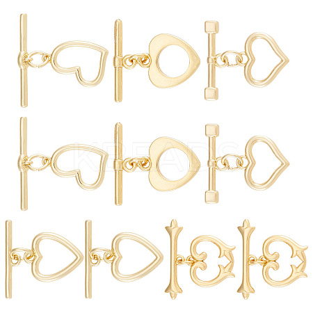 10Sets 5 Styles Brass Toggle Clasps KK-TA0008-80-1
