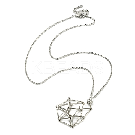 Tarnish Resistant 304 Stainless Steel Macrame Pouch Braided Gemstone Holder Pendant Necklace Making NJEW-TA00097-02-1