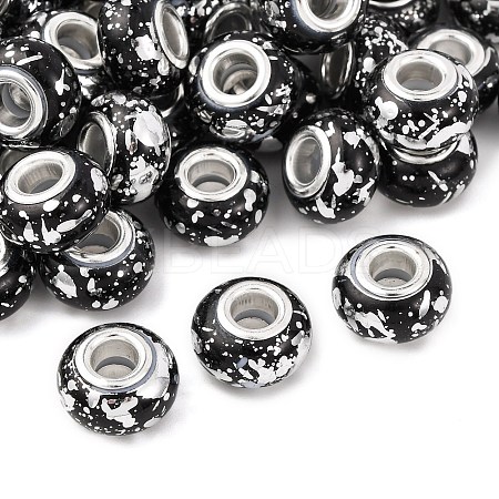 Opaque Resin Rondelle European Beads RESI-Z046-03E-1