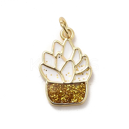 Brass Enamel Pendants KK-P338-39G-01-1