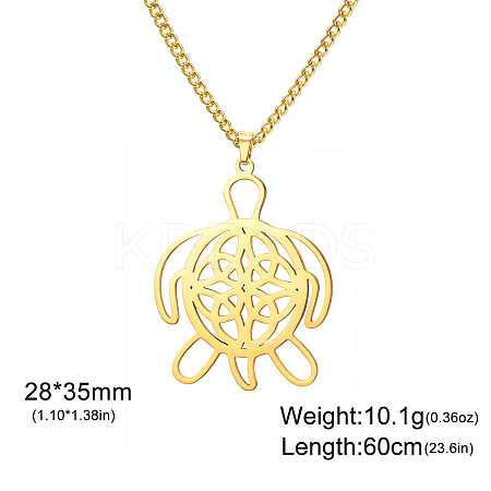 Ocean 304 Stainless Steel Laser Cut Pendant Necklaces FS-WGCBEAA-02-1