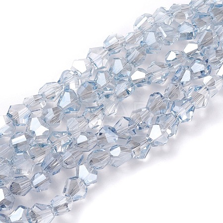 Electroplate Glass Beads Strands EGLA-F144-PL01-B-1