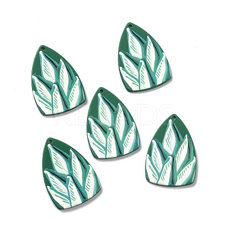 Printed Opaque Acrylic Pendants MACR-C003-07-1