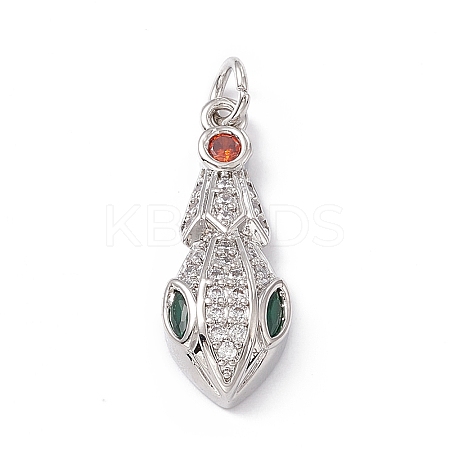Brass Micro Pave Cubic Zirconia Pendants KK-P224-04P-1