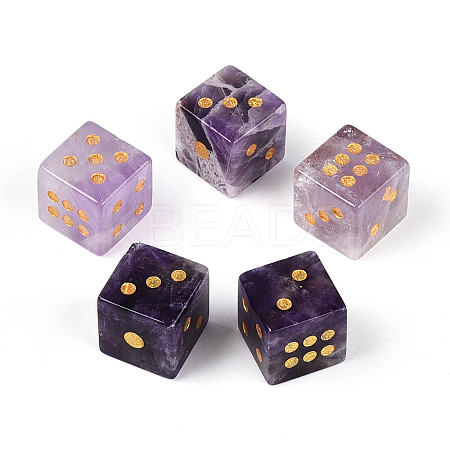 Natural Amethyst Carved Cube Dice T144-07G-1