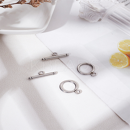 2Bags Stainless Steel Toggle Clasps FIND-LP0007-66-1