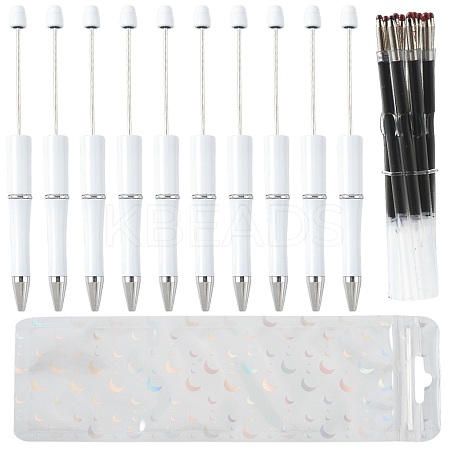 10Pcs ABS Plastic & Iron Ball-Point Pen AJEW-FS0001-41C-1