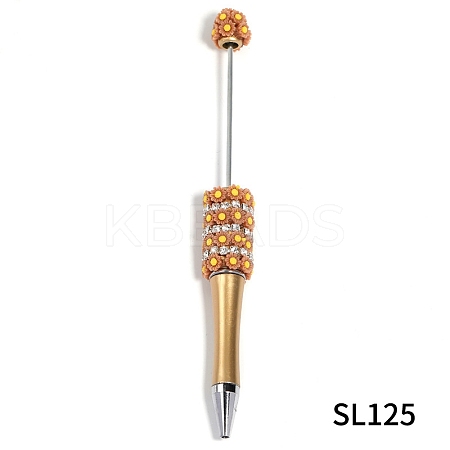 5Pcs Sunflowers Plastic Beadable Pens PW-WGD1334-08-1