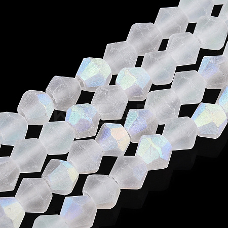 Imitate Austrian Crystal Bicone Frosted Glass Beads Strands LS-EGLA-A039-T4mm-MB13-1