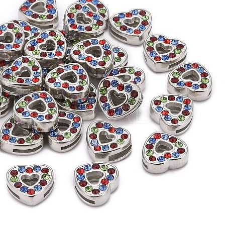 Alloy Rhinestone Slide Charms LS-RSB357-1-1