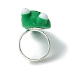Frog Resin Finger Ring RJEW-JR00639-02-4