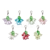 7Pcs Flower ABS Plastic Imitation Pearl & Acrylic Pendant Decorations HJEW-JM02882-2