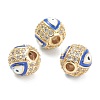 Brass Micro Pave Cubic Zirconia Beads ZIRC-A019-16G-A02-3