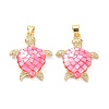 Real 18K Gold Plated Brass Micro Pave Clear Cubic Zirconia Pendants X-KK-D004-05G-E-2