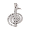 Non-Tarnish Reiki Symbol 201 Stainless Steel Pendants STAS-A094-03B-P-1