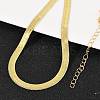 6MM 201 Stainless Steel Flat Snake Chain Necklaces for Women Men NJEW-Z089-01GP-2