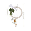 Cotton Rope & Wood Beads Knitting Wind Chime Pendant CF-TAC0001-08-3