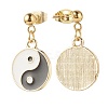 Flat Round with Yin Yang Alloy Enamel Dangle Stud Earrings EJEW-JE04893-02-2