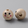 Printed Wood European Beads WOOD-WH0131-07-2