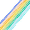8Strands 8 Colors Baking Paint Frosted Glass Bead Strands FGLA-TA0001-05-2