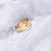 304 Stainless Steel Open Cuff Rings for Women RJEW-K309-32C-G-1