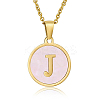 Natural Shell Initial Letter Pendant Necklace LE4192-1-1