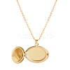 1Pc 304 Stainless Steel Flat Round Locket Pendant Cable Chain Necklaces for Women NJEW-LP0001-16-1