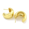 Rack Plating C-Shaped Brass Stud Earrings for Women EJEW-G410-55G-2