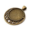 Tibetan Style Alloy Pendant Cabochon Settings PALLOY-J494-30AB-2