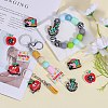 10Pcs 5 Styles Teachers' Day Silicone Focal Beads SIL-SZ0001-70-4