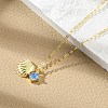 925 Sterling Silver Micro Pave Cubic Zirconia Pendant Necklaces for Women NJEW-V007-01G-1