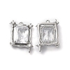 Brass Pave Cubic Zirconia with Glass Pendants KK-G465-47P-1