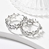 Non-Tarnish Hollow Star 304 Stainless Steel Hoop Earrings for Women STAS-A057-14P-2