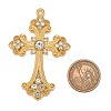 Alloy Rhinestone Cross Big Pendants LS-ALRI-1475-G-NR-3