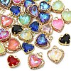 10Pcs Heart K9 Glass Charms GLAA-YW0005-33-2