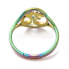 Ion Plating(IP) 304 Stainless Steel Yoga Adjustable Ring for Women RJEW-M149-24RC-2