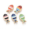 Light Gold Tone Alloy Enamel Beads FIND-N011-13KCG-1